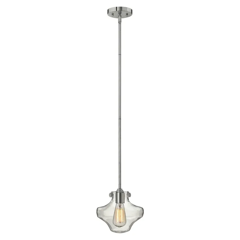 Netlighting Congress 1 Light Ceiling Pendant Chrome Clear Glass E27 in Grey Grey