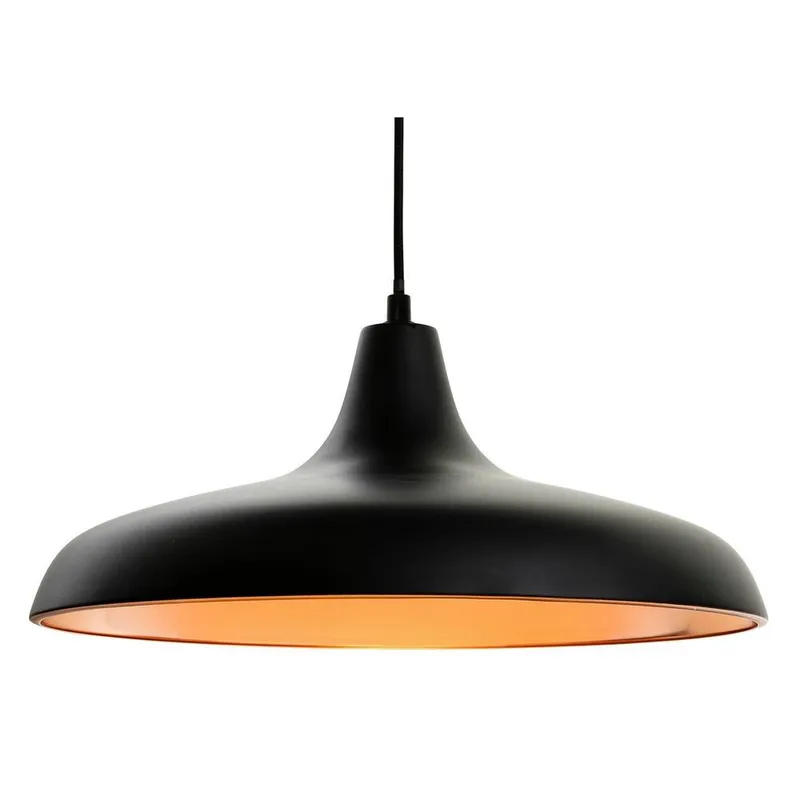 Netlighting Curtis 1 Light Dome Ceiling Pendant Black E27 Black