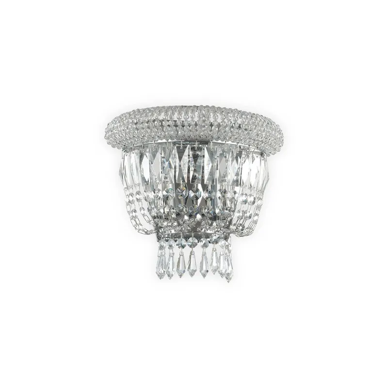 Netlighting Dubai 2 Light Wall Light Chrome E14 in Grey Grey