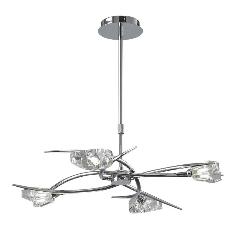 Inspired Lighting Eclipse Telescopic Semi Flush Convertible 4 Light G9, Polished Chrome