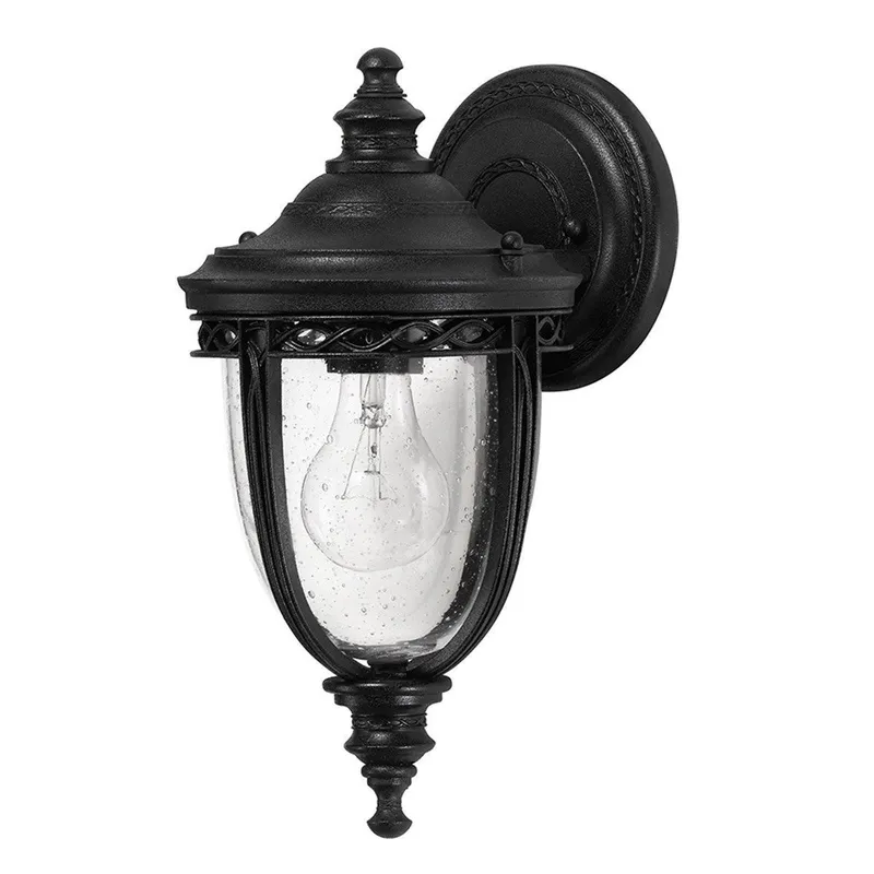 Netlighting English Bridle 1 Light Outdoor Small Wall Lantern Light Black IP44 E27 Black