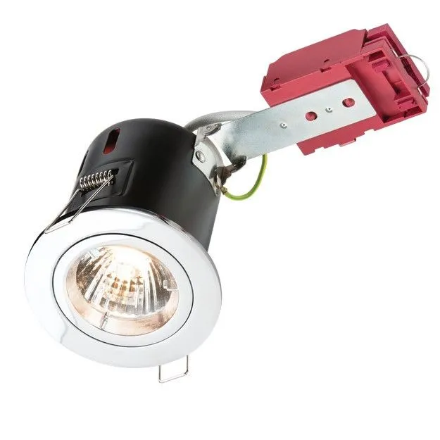 Netlighting Fixed GU10 IC FireRated Downlight in Chrome 230V 50W in Grey Grey