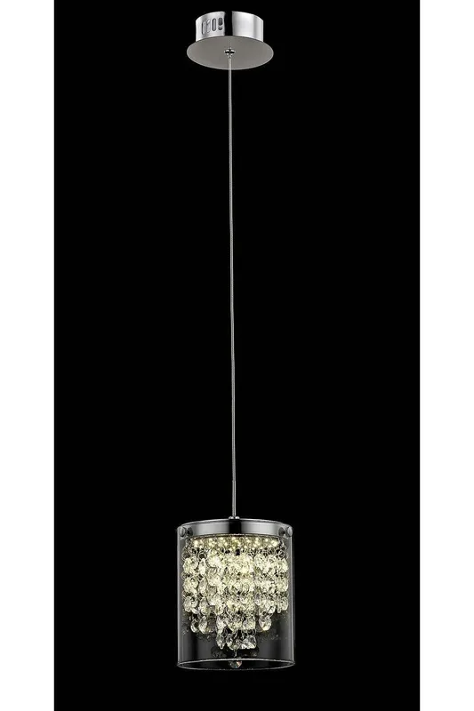 Impex Lighting Florina 1 Light LED Chrome Pendant Ceiling Light