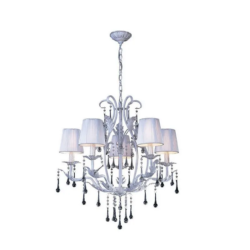 Inspired Lighting Flur Pendant Round 5 Light E14 White French Gold