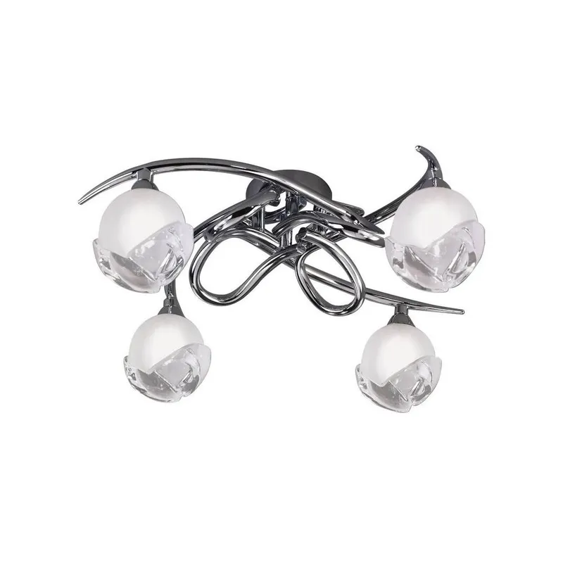 Inspired Lighting Fragma Semi Flush Ceiling 4 Light G9, Polished Chrome