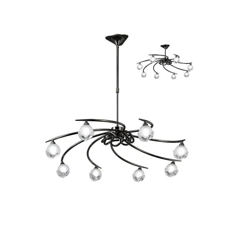 Inspired Lighting Fragma Telescopic Semi Flush 8 Light G9, Black Chrome
