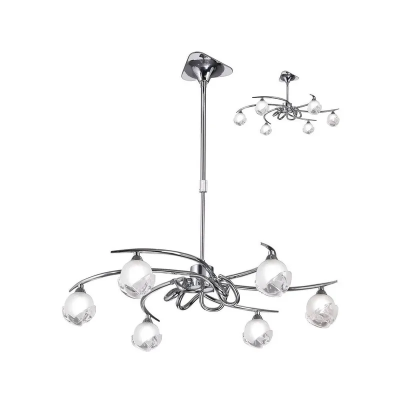 Inspired Lighting Fragma Telescopic Semi Flush Convertible 6 Light G9, Polished Chrome