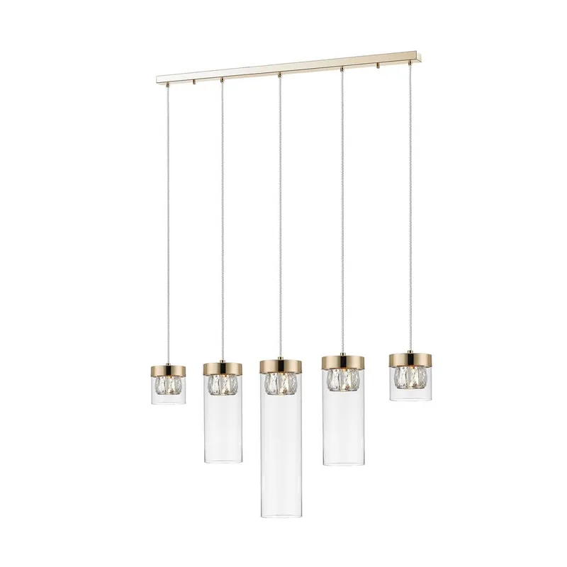 Netlighting Gem Bar Pendant Ceiling Light Gold 5x G9 Gold