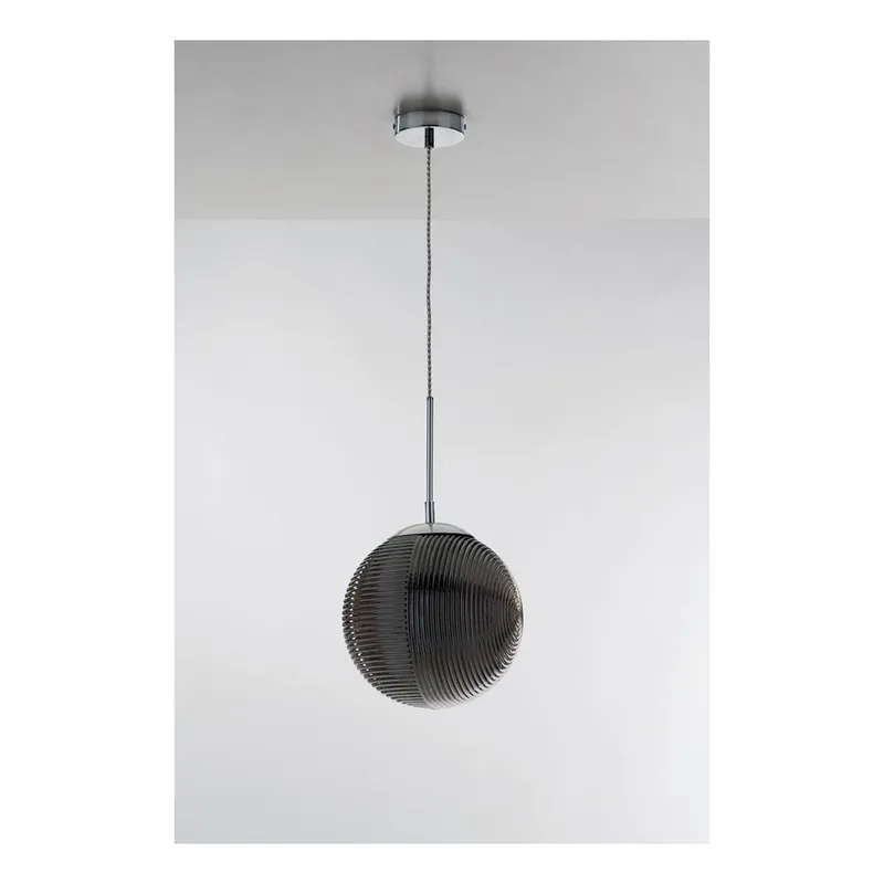 Fan Europe Lighting Greenwich Round Glass Ceiling Pendant, Grey, E27