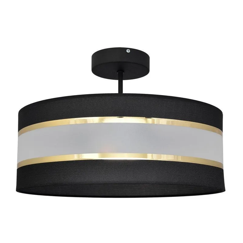 Netlighting Helen Cylindrical Ceiling Light Black Gold 40cm Black
