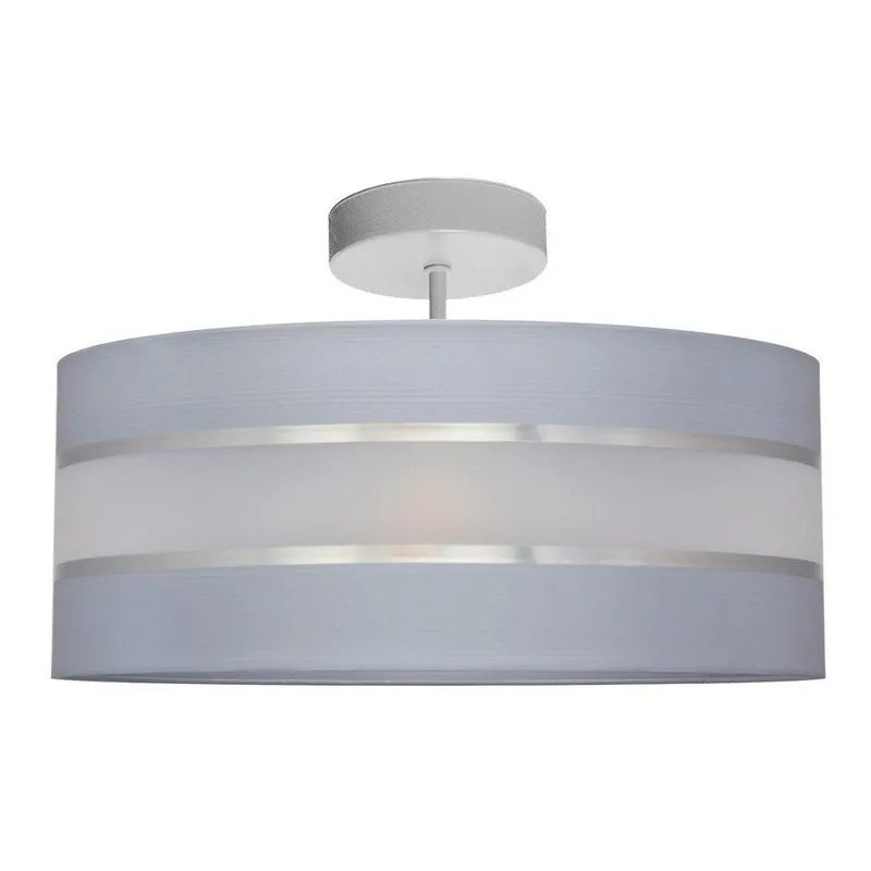 Netlighting Helen Cylindrical Ceiling Light Grey Silver 40cm Grey