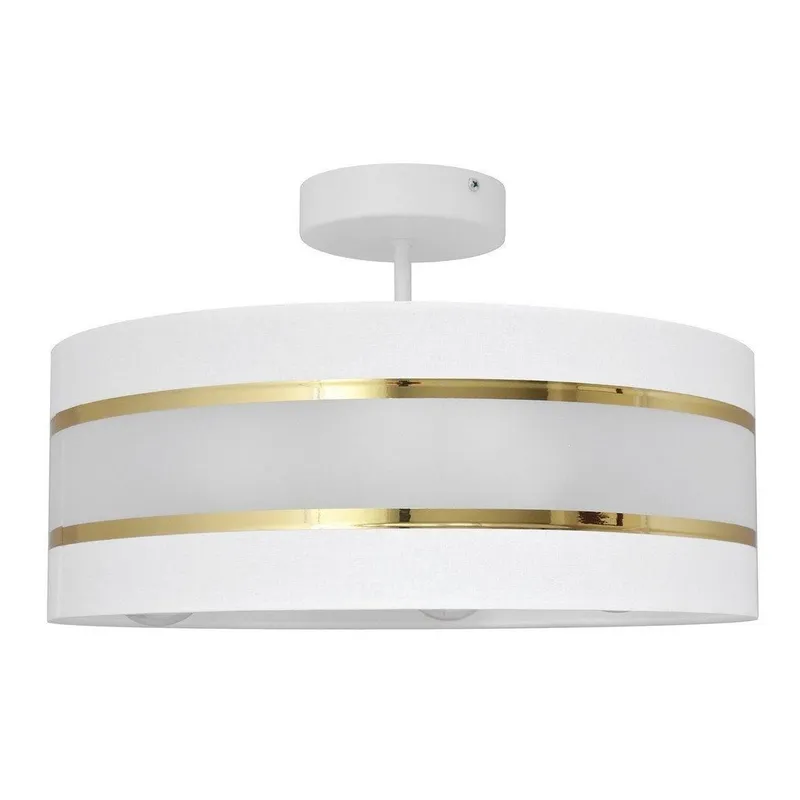 Netlighting Helen Cylindrical Ceiling Light White Gold 40cm White