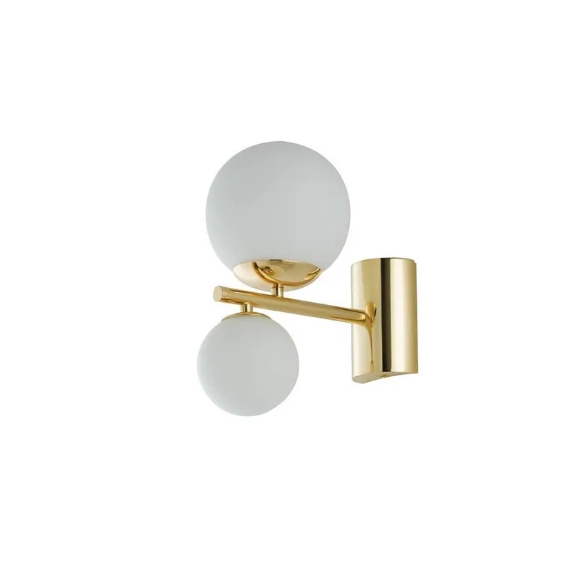 Netlighting Hera Twin Globe Wall Lamp Gold Opal G9 Gold