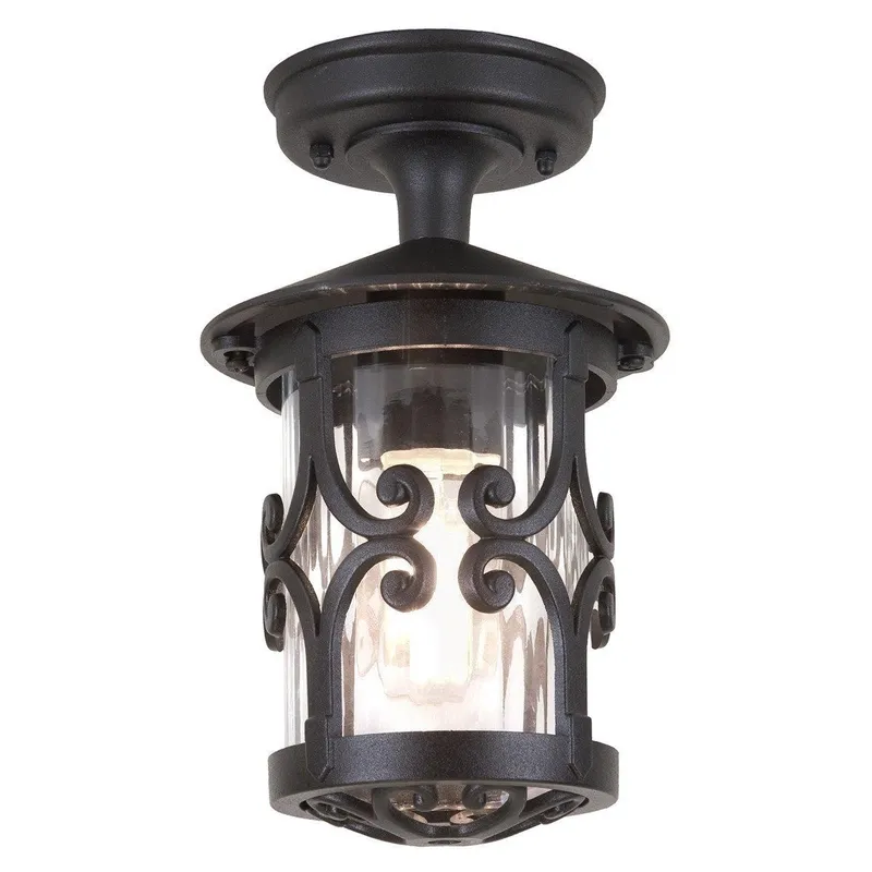 Netlighting Hereford 1 Light Outdoor Ceiling Lantern Black E27 Black
