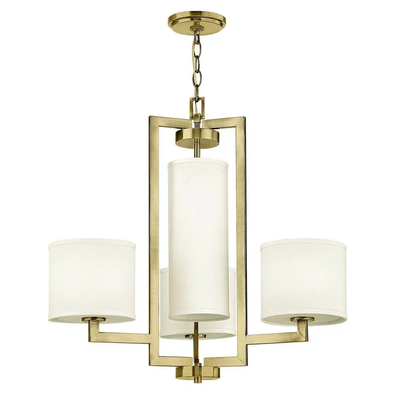 Netlighting Hinkley Hampton Pendant Ceiling Light Classic Brushed Brass 4x E27 in Metallic Gold Metallic Gold