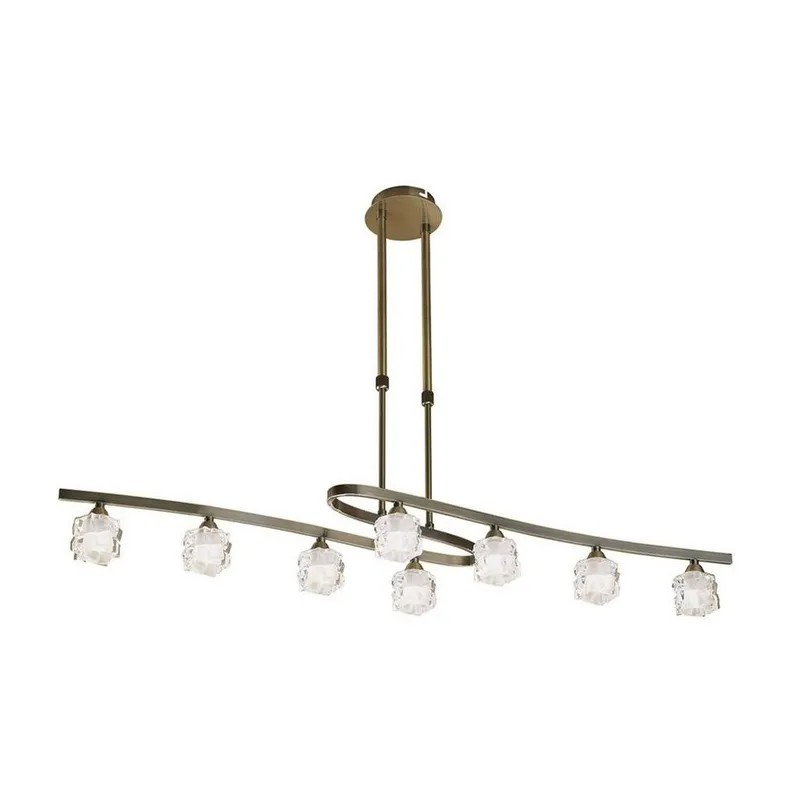Netlighting Ice Telescopic 8 Light G9 Antique Brass in Bronze Bronze