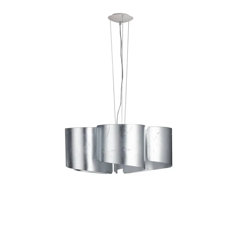 Netlighting Imagine Curved Glass Ceiling Pendant Silver Leaf E27 Silver