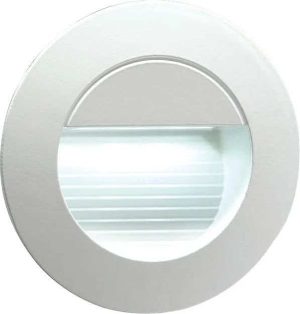 KnightsBridge IP54 Round LED Recessed Stair & Wall Guide Light - White