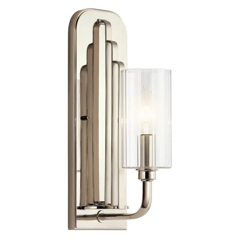 Netlighting Kichler Kimrose Wall Lamp Polished Nickel in Grey Grey