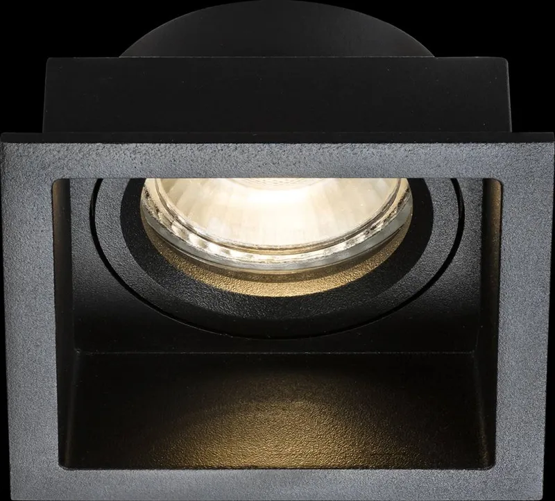 KnightsBridge Dipa Single Fixed Square Anti-Glare Downlight Black
