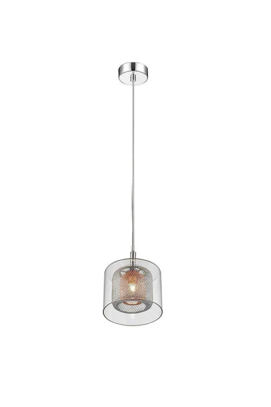 Netlighting Laure 1 Light Chrome Mini Pendant Light in Grey Grey