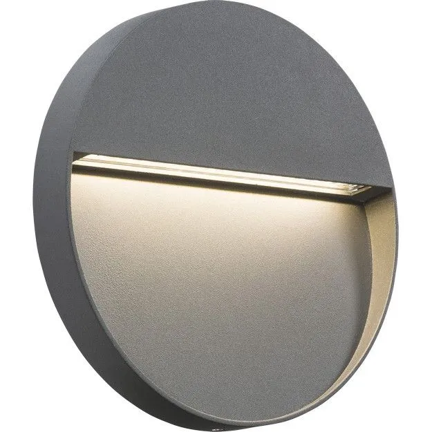 Netlighting LED Round WallGuide light Grey 230V IP44 4W Grey