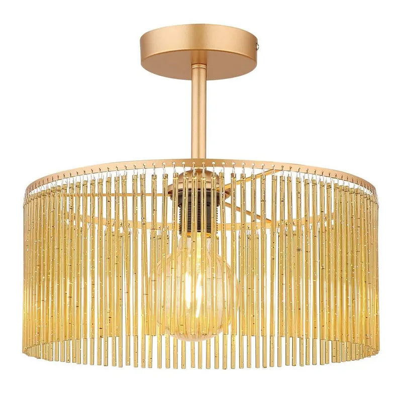 Globo Lighting Leeds Cylindrical Ceiling Light Gold Colours Antique 1x E27