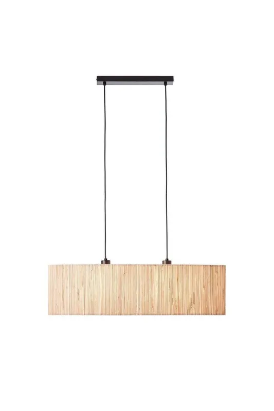 Netlighting Longshore Bar Pendant Ceiling Lamp Natural Seagrass Matt Black Black