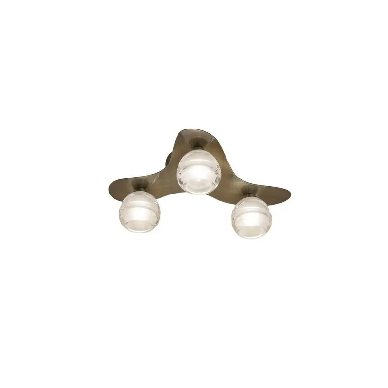 Netlighting Loop Ceiling 3 Light G9 Antique Brass in Bronze Bronze