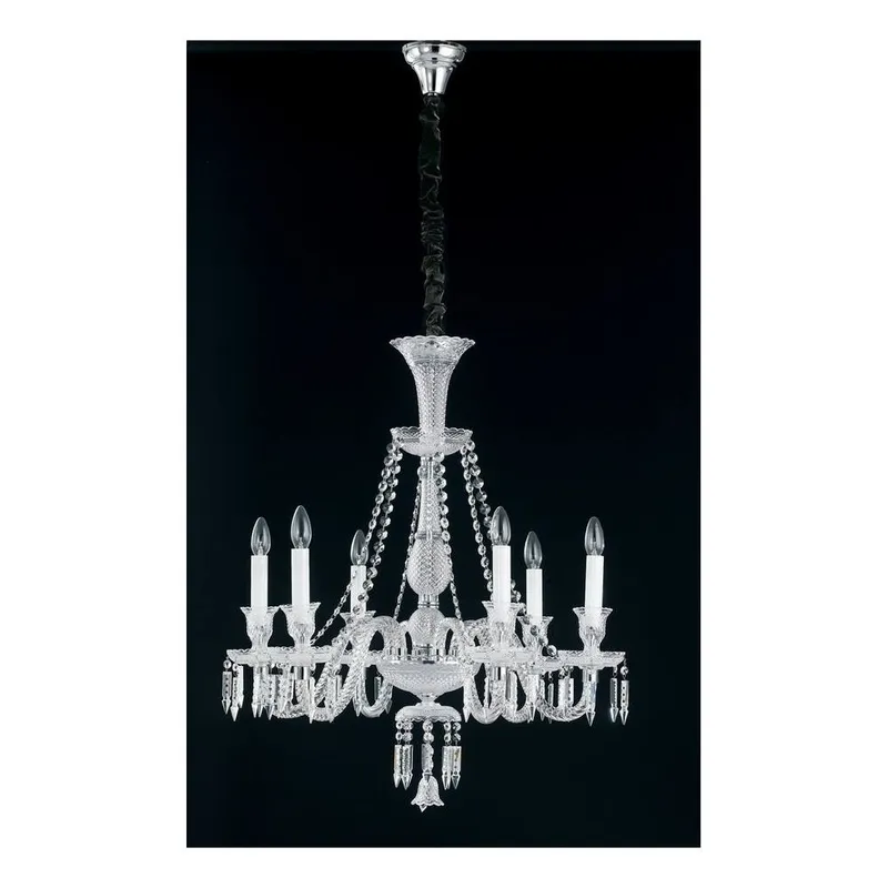 Fan Europe Lighting Louvre 6 Light Chandeliers Chrome 74x72cm