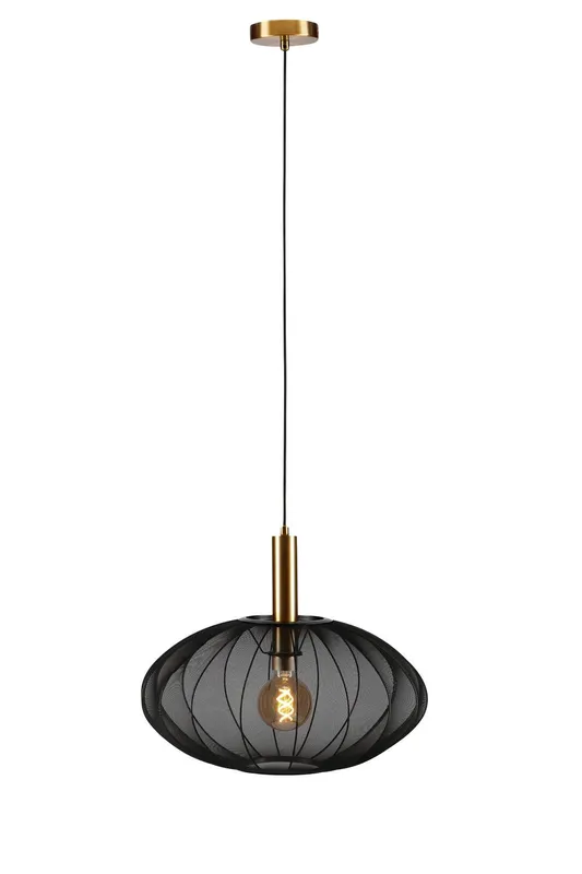 Netlighting Lucide Corina Pendant light 50 cm 1xE27 Black Black