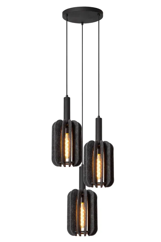 Lucide Lighting Lucide Rafal - Pendant light - 50 cm - 3xE27 - Grey