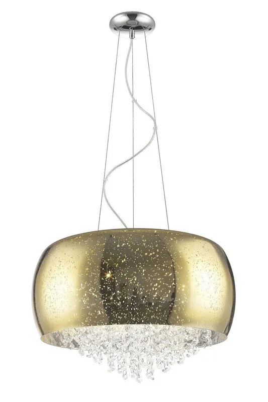 Impex Lighting Luna 5 Light Gold Crystal Pendant Ceiling Light