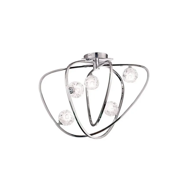 Netlighting Lux Ceiling 5 Light G9 Polished Chrome in Silver Silver