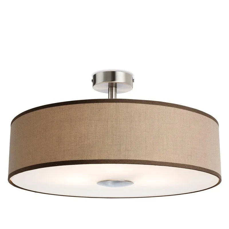 Netlighting Madison 3 Light Semi Flush Light Taupe E27 Taupe