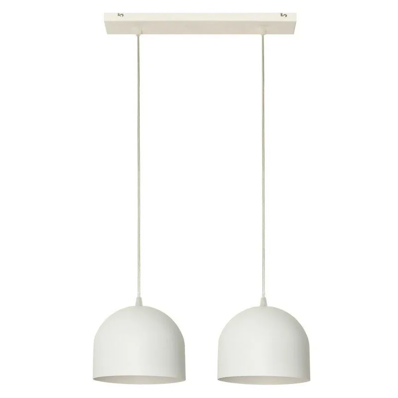 Helam Lighting Madison Straight Bar Pendant Ceiling Light White 42cm