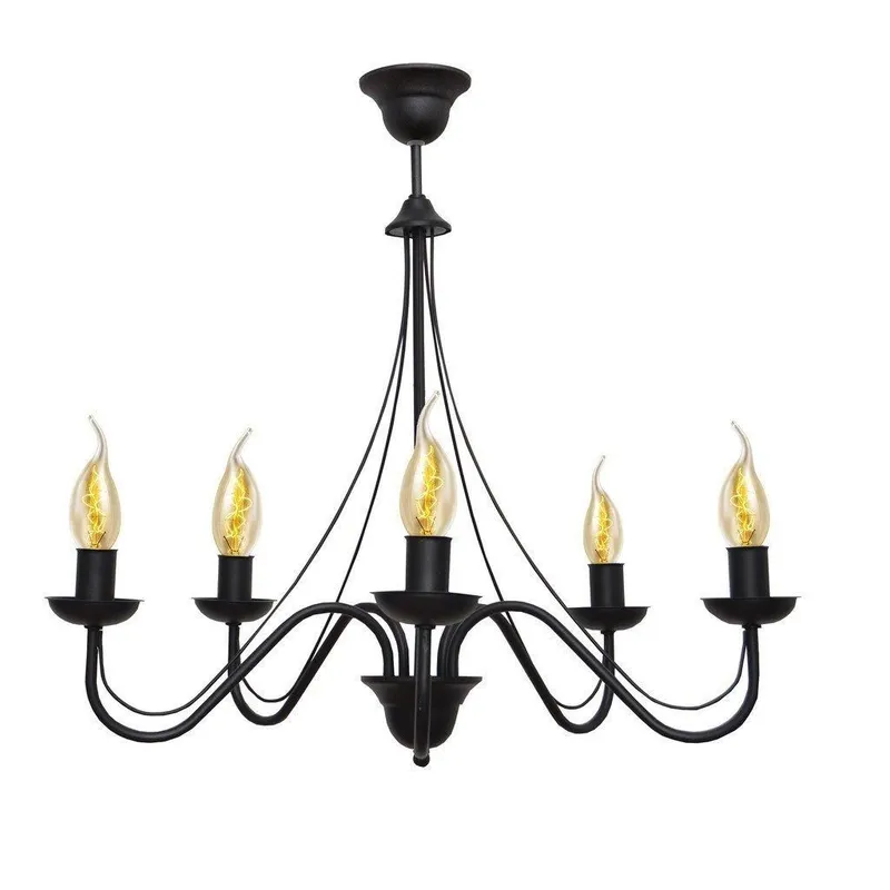 Netlighting Malbo Multi Arm Pendant Ceiling Light Black 60cm Black
