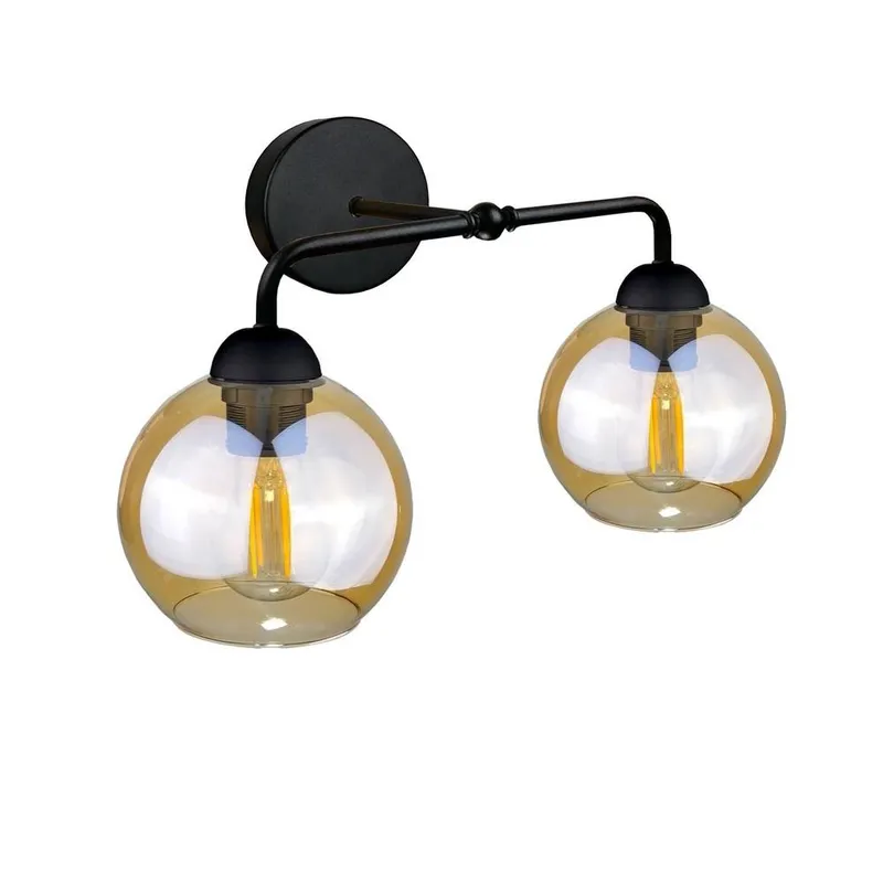 Netlighting Melle Wall Lamp Black 23cm 2x E27 Black