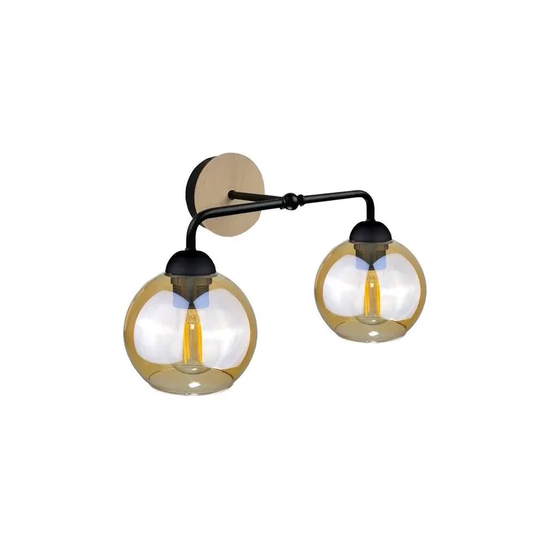 Keter Lighting Melle Wall Lamp Wood, 23cm, 2x E27