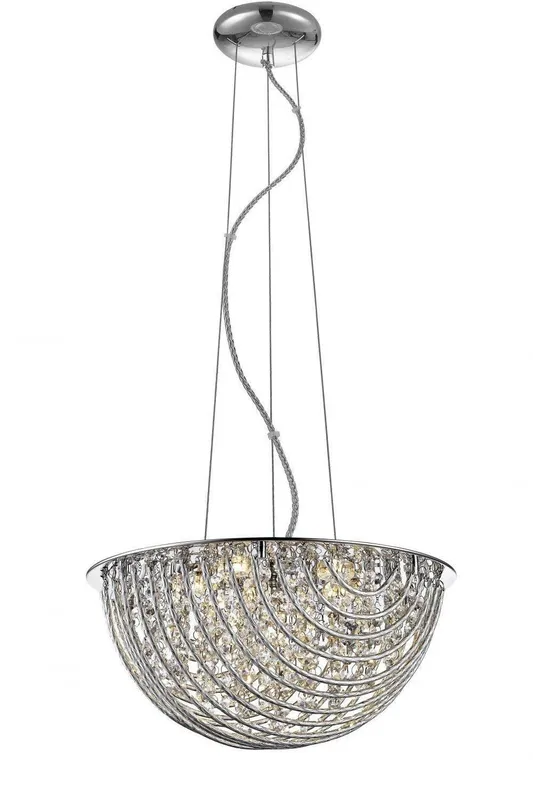 Impex Lighting Millie 6 Light Chrome Crystal Pendant Ceiling Light