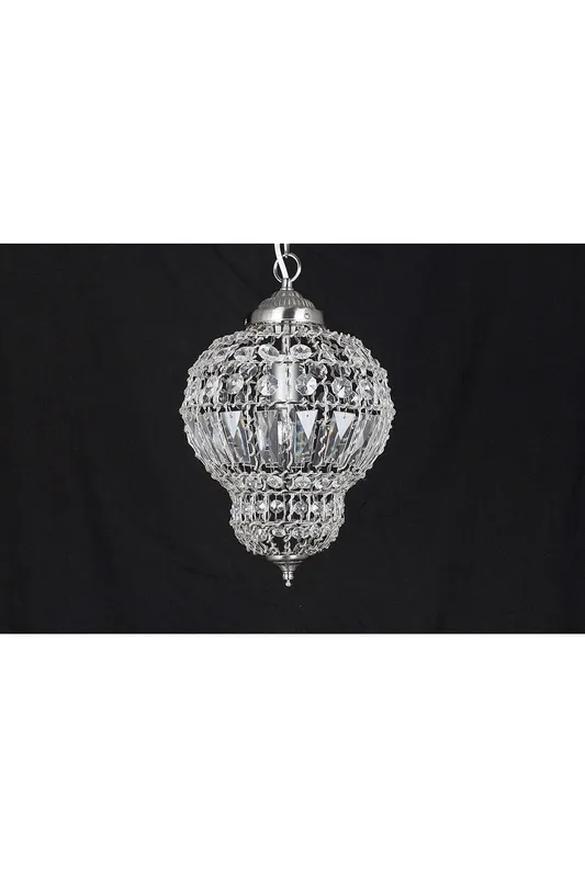 Netlighting Morocco Double Crystal Basket Pendant Ceiling Light in Grey Grey
