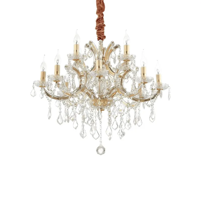 Ideal Lux Lighting Napoleon 12 Light Pendant Light Gold