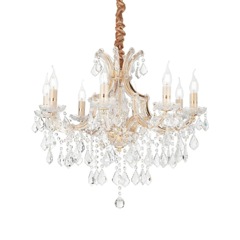 Ideal Lux Lighting Napoleon 8 Light Pendant Light Gold