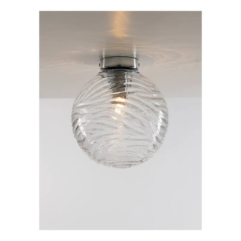Fan Europe Lighting Nereide Globe Flush Ceiling Light, Clear, E27