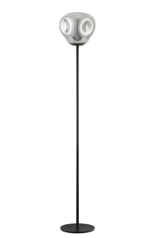 Netlighting Nina 1 Light Floor Lamp Chrome Black in Grey Grey