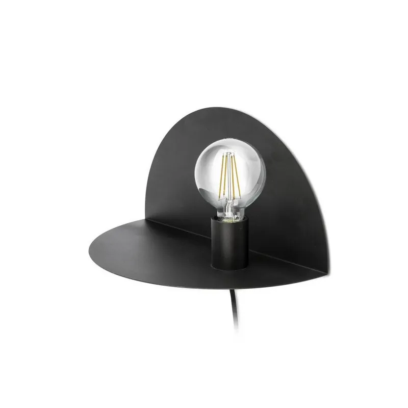 Netlighting Nit Right Black Wall Lamp Shlelf Black