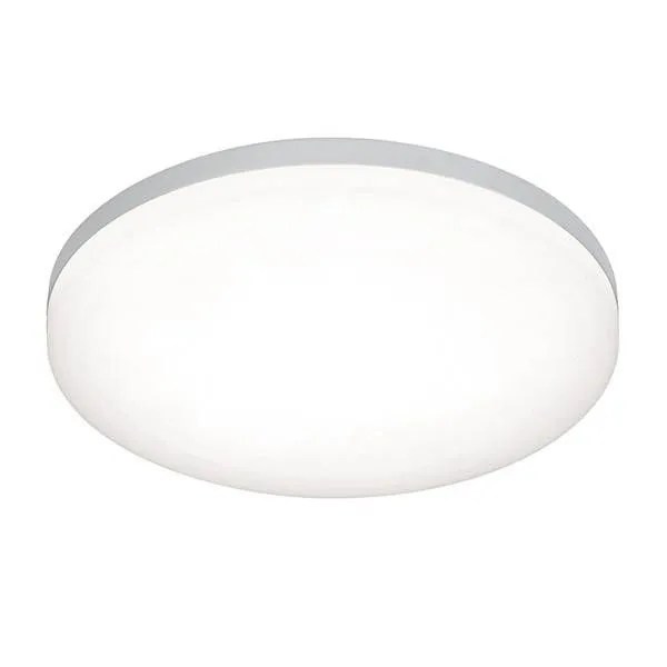 Saxby Lighting Noble Integrated LED 1 Light Bathroom Flush Light Opal, Silver IP44