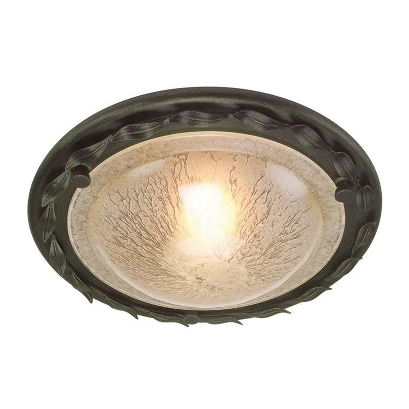 Elstead Lighting Olivia 1 Light Flush Ceiling Light Black, Gold, E27
