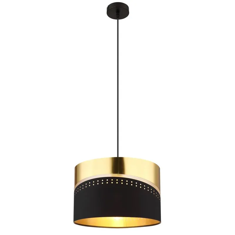 Globo Lighting Or Cylindrical Pendant Ceiling Light Matt Black 1x E27