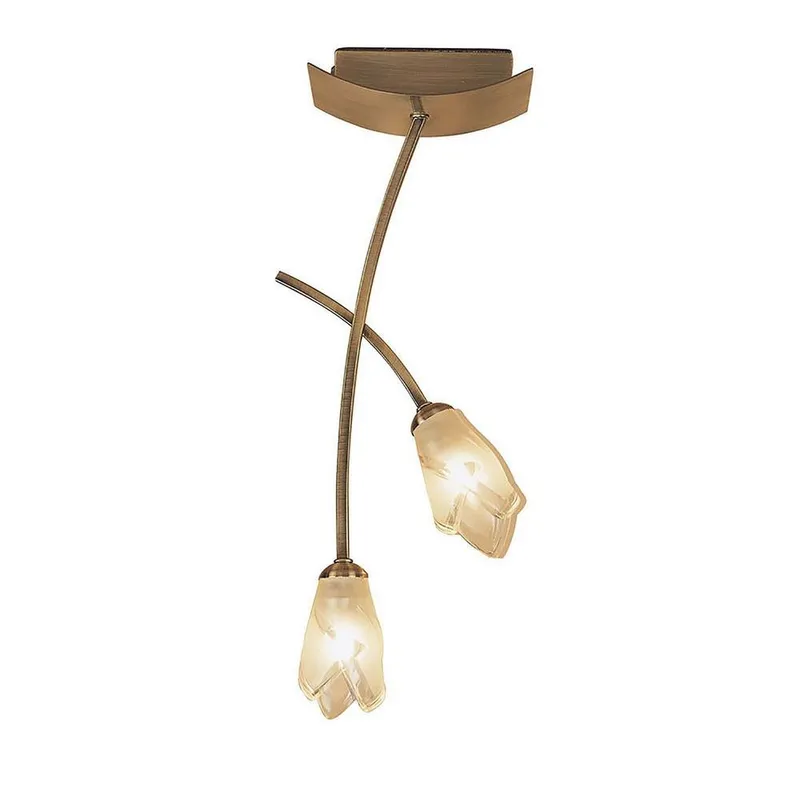 Inspired Lighting Pietra Ceiling 2 Light G9, Antique Brass